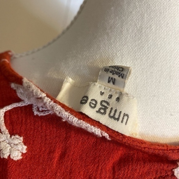 Umgee Floral Retro Long Angled Bell Sleeves Embroidery Mini Dress - Picture 7 of 7